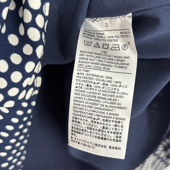 Banana Republic Factory Handkerchief Skirt Blue & White Polka Dot Women’s Size 2 - Picture 5 of 9